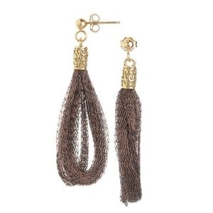 Zandra Designer Yellow Gold Dangle Drop Earrings Set In Sterling Silver